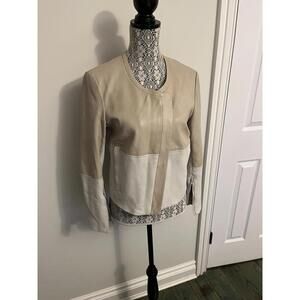 Helmut Lang vintage leather jacket Cream colored size M